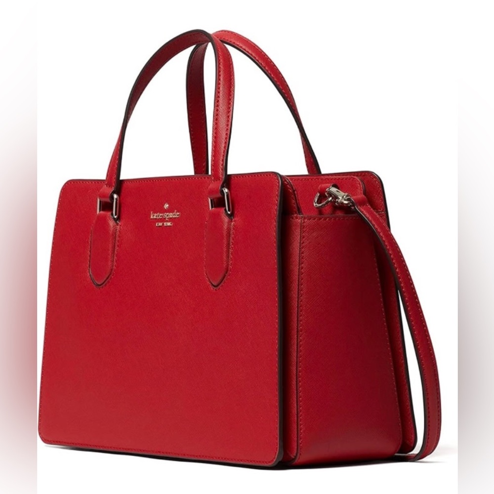 Kate Spade Madison Saffiano Red Leather Satchel Medium NWT